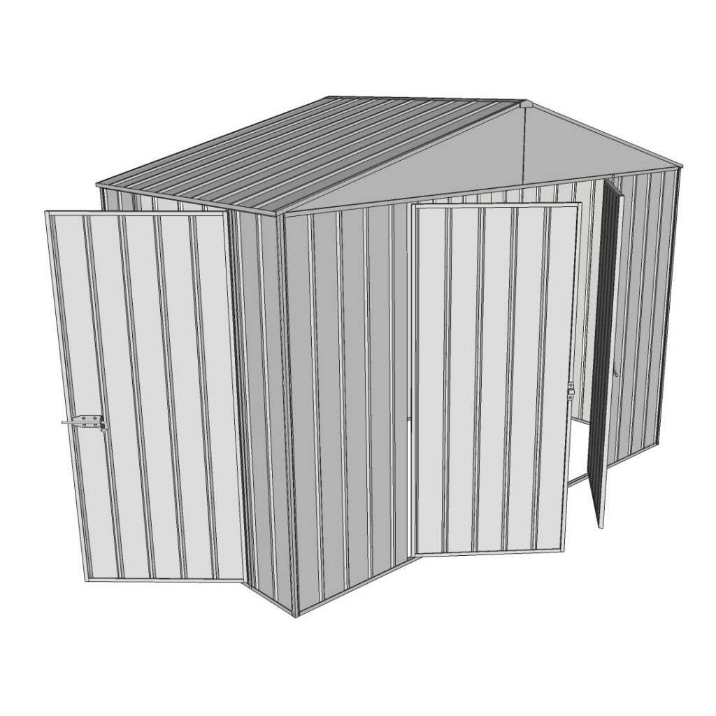 Garden shed gable 3.0x1.5m 2 hinged door + 1 hinged door zinc