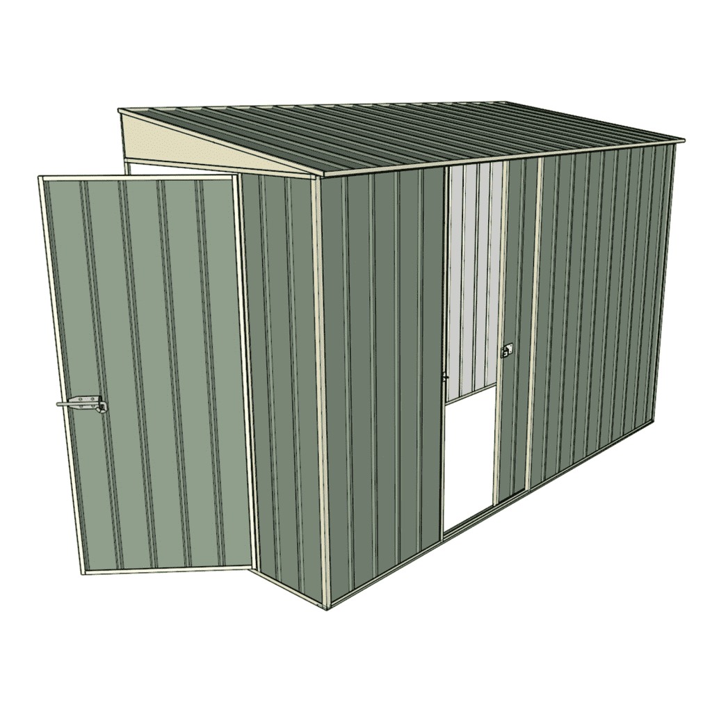 Garden Shed 1.2 x 3.0 x 2.0m Skillion single sliding side door shed ...